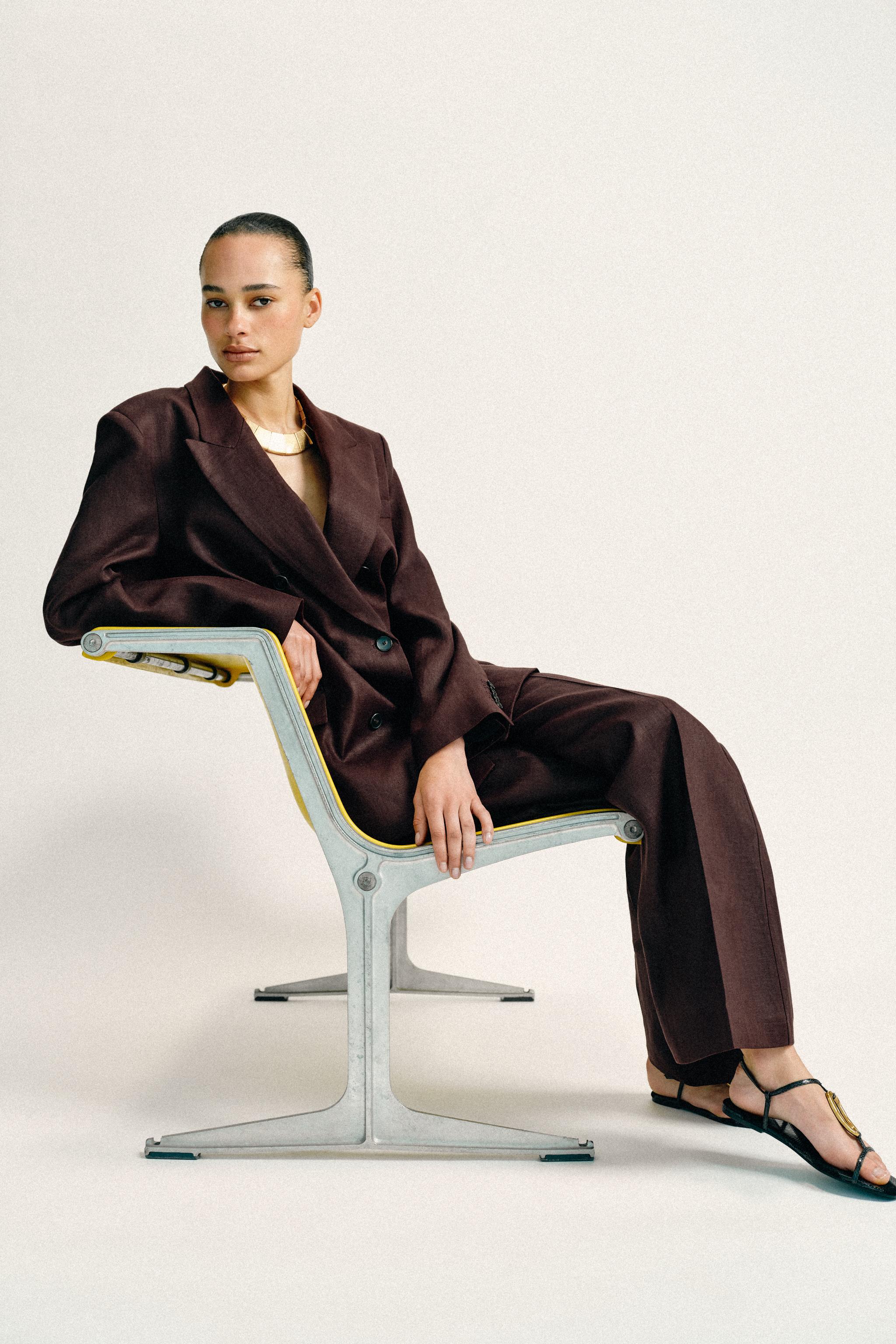 100% LINEN STRAIGHT LEG PANTS